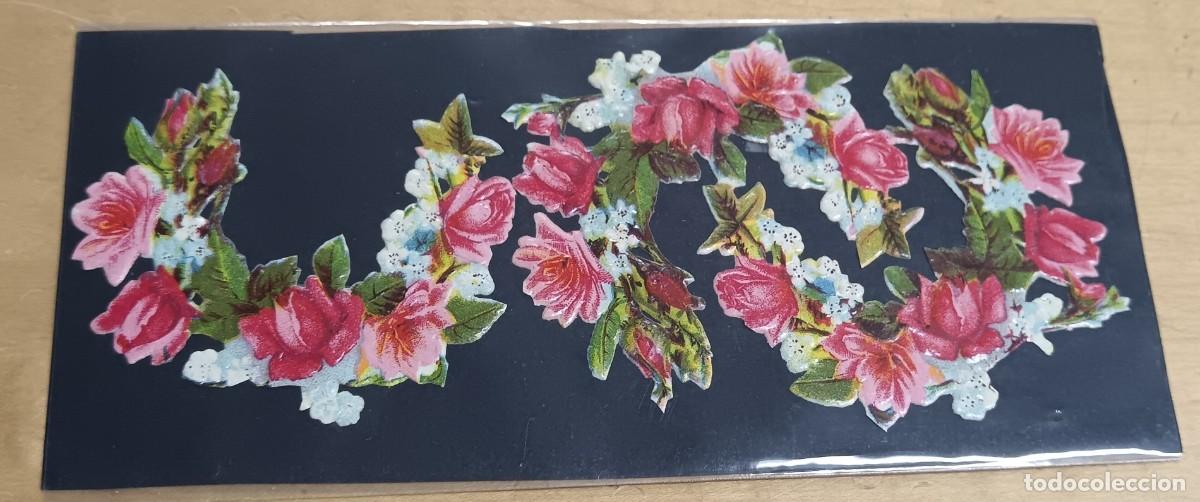 Coleccionismo cromos troquelados antiguos: LOTE DE 2 CROMOS ANTIGUOS TROQUELADOS CON RELIEVE FLORES