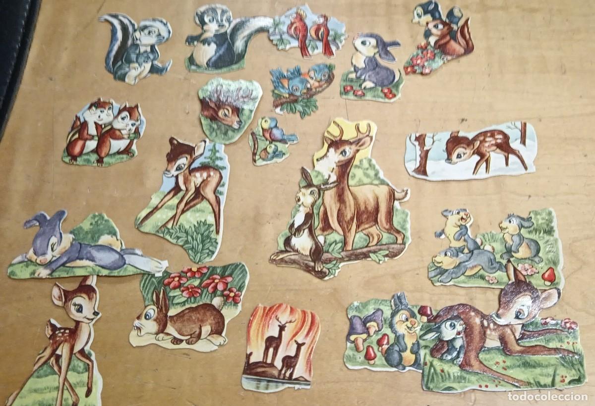 Collectionnisme Cartes &agrave; collectionner massicot&eacute;es anciennes: LOTE DE CROMOS ANTIGUOS TROQUELADOS CON RELIEVE BAMBI