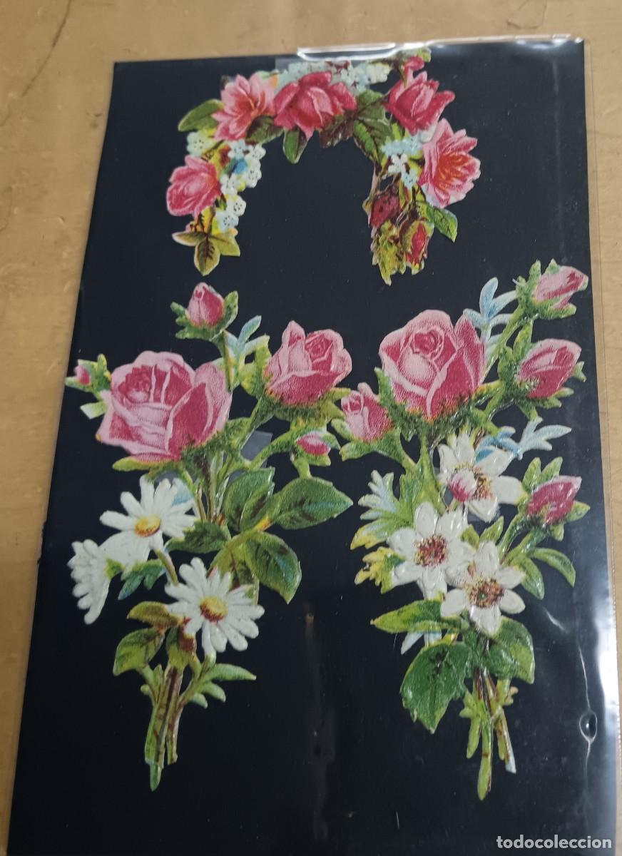 Coleccionismo cromos troquelados antiguos: LOTE DE 3 CROMOS TROQUELADOS CON RELIEVE FLORES