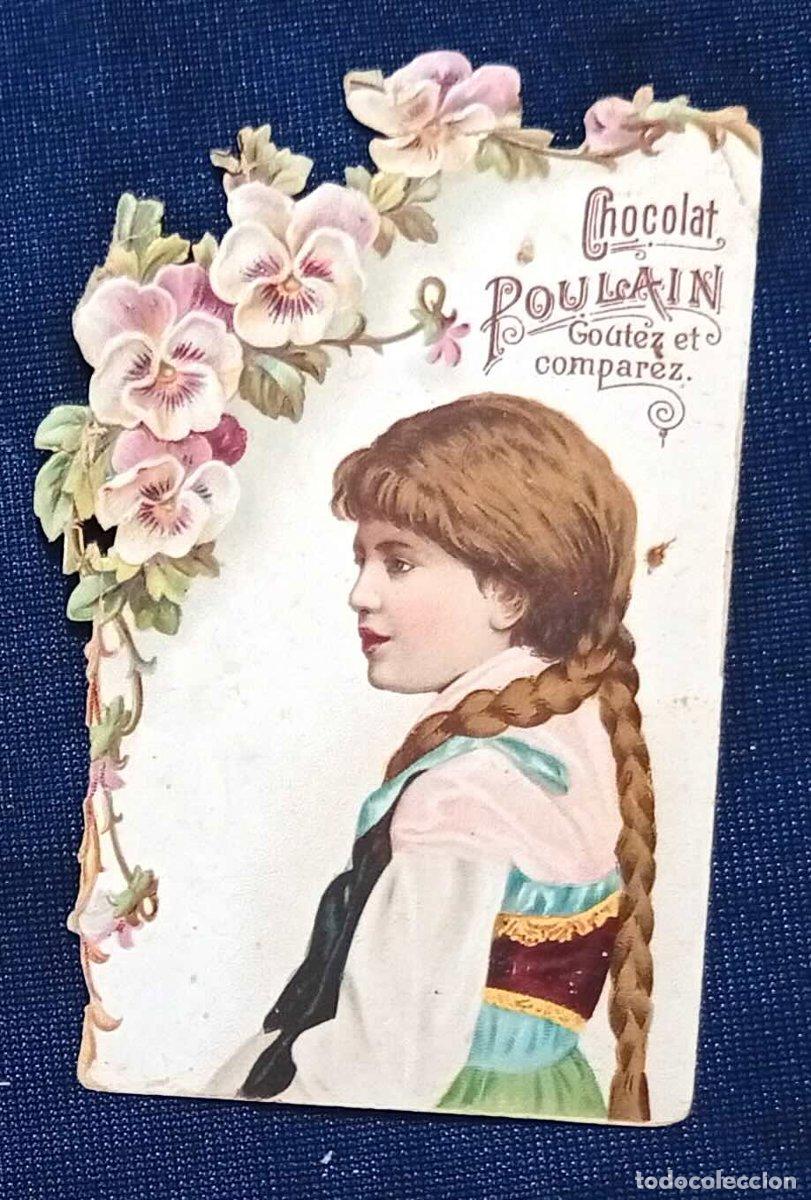Coleccionismo cromos troquelados antiguos: UN CROMO DE NI&Ntilde;A TROQUELADO. REGALO DE CHOCOLAT POULAINT