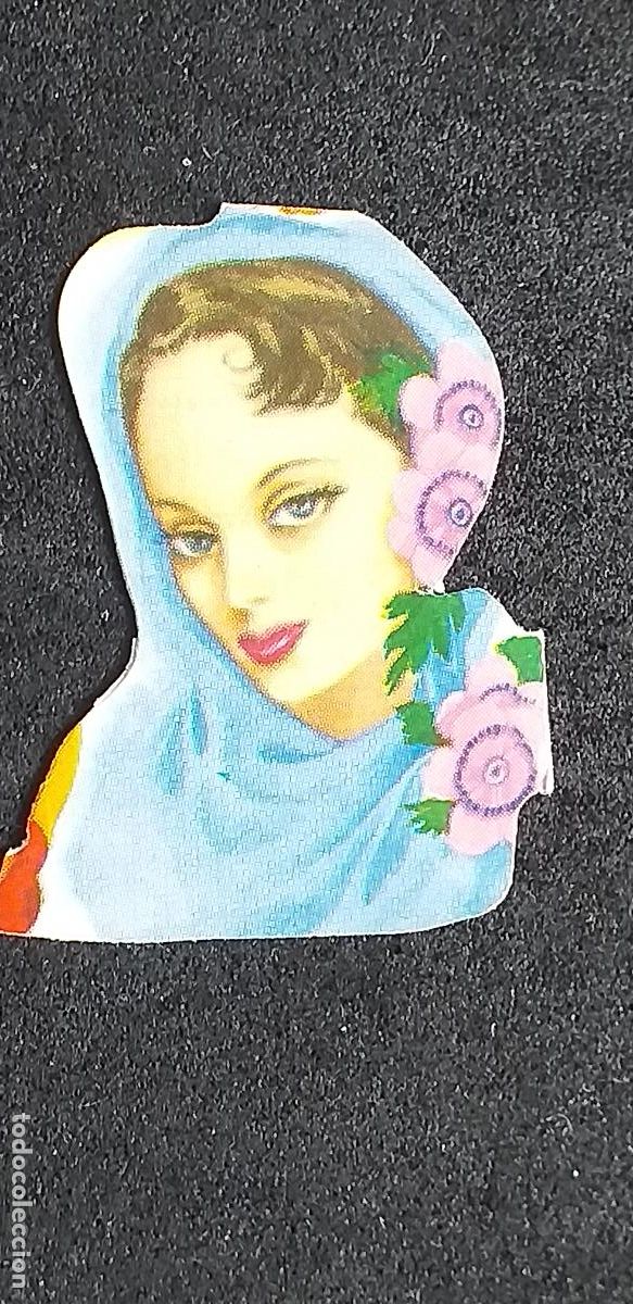 Coleccionismo cromos troquelados antiguos: CROMO TROQUELADO-V8-aprox 25x20mm.-CHICAS.
