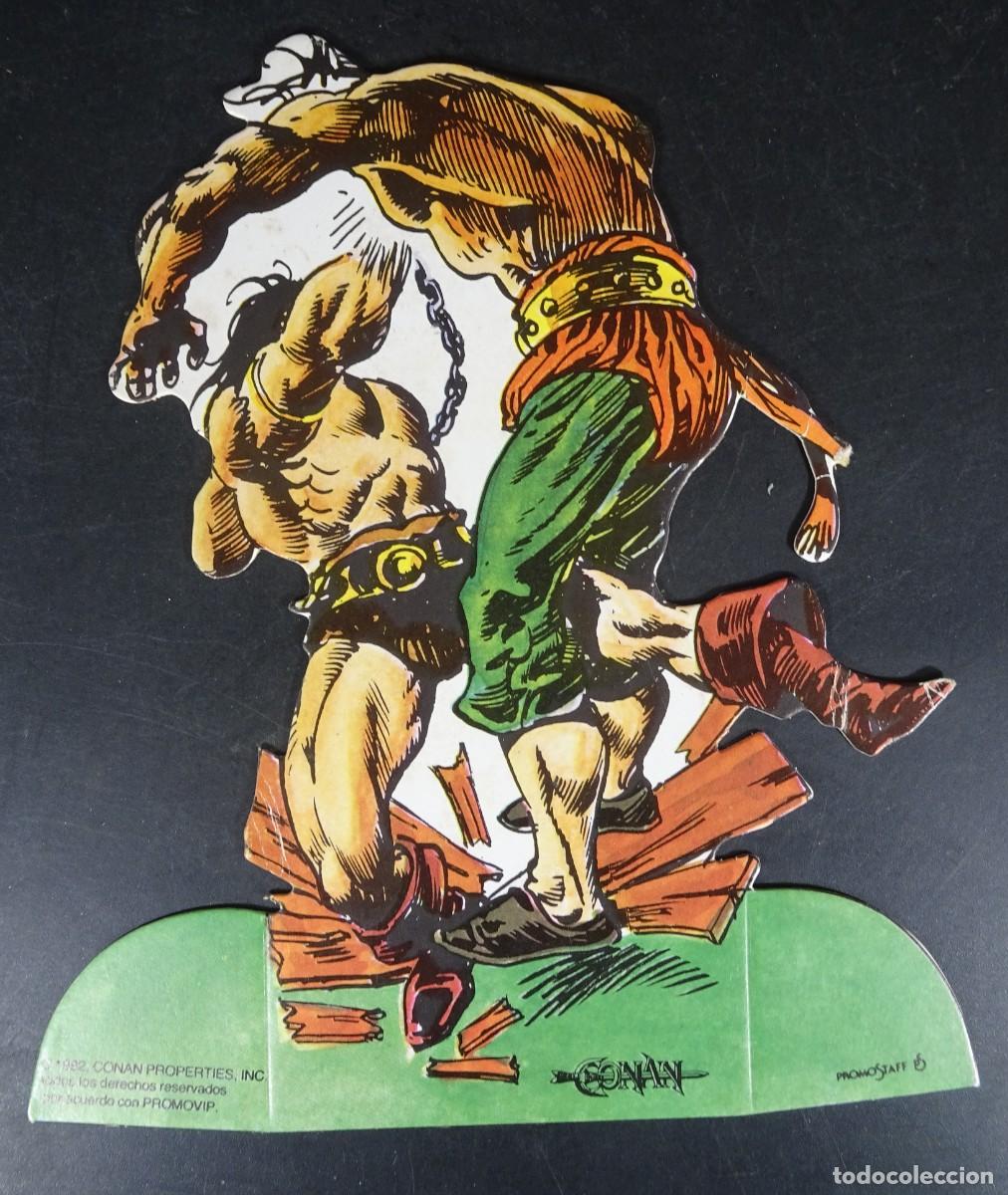 Colecionismo Cromos recortados antigos: ANTIGUO CROMO TROQUELADO N&ordm; 5, CONAN CONTRA EL GIGANTE , 1982, VER FOTOS