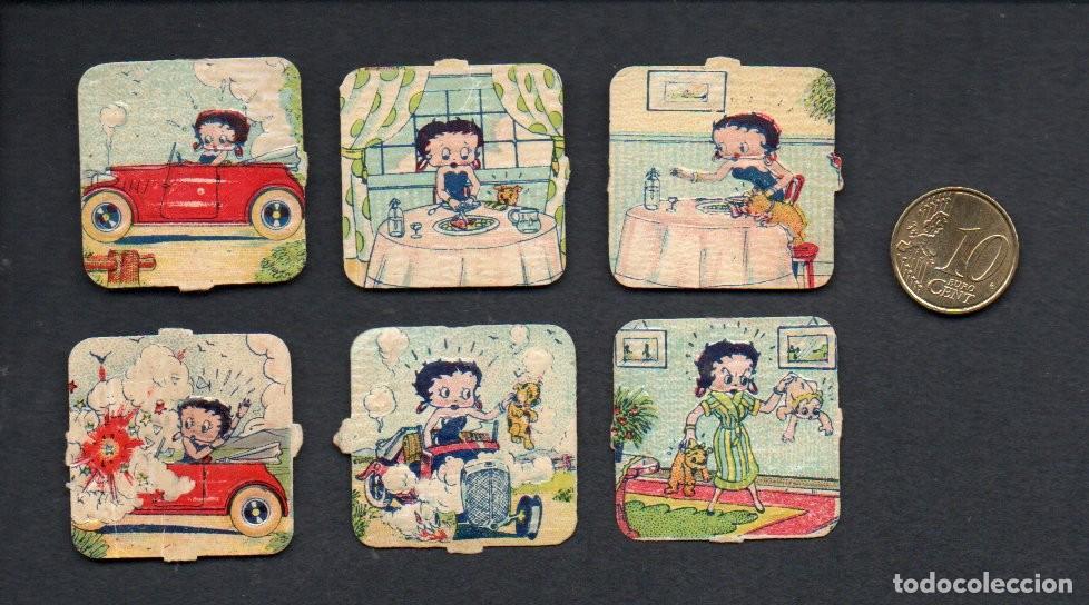 Coleccionismo cromos troquelados antiguos: LOTE DE 6 CROMOS TROQUELADOS A&Ntilde;OS 40 FHER DISNEY - BETTY BOOP. CON BRILLO Y RELIEVE.