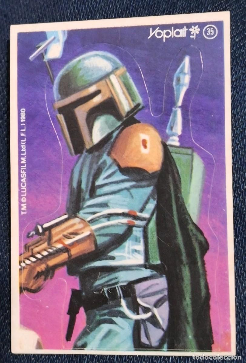 Coleccionismo cromos troquelados antiguos: 1980 Star Wars IMPERIO CONTRAATACA yoplait sticker 35 BOBA FETT MANDALORIAN nunca pegado