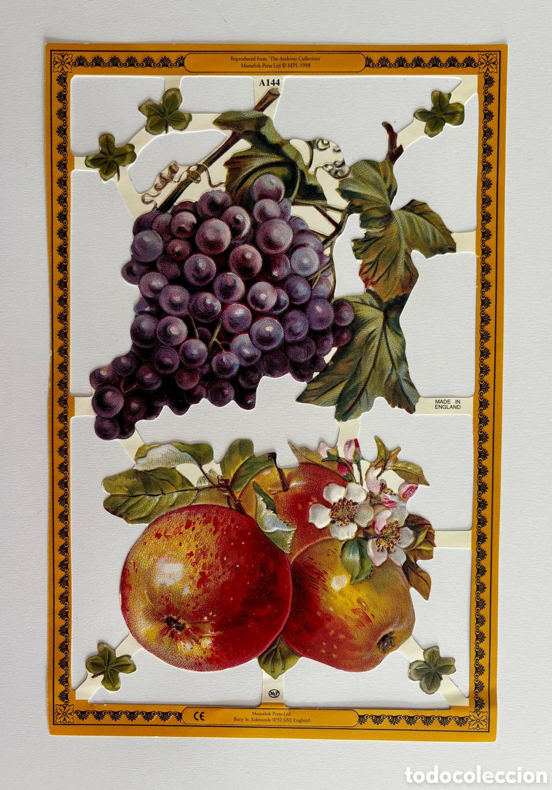 Coleccionismo cromos troquelados antiguos: L&aacute;mina CROMOS TROQUELADOS ingleses MLP A144 Serie Oro frutas NUEVA colecci&oacute;n juegos infantiles ni&ntilde;os