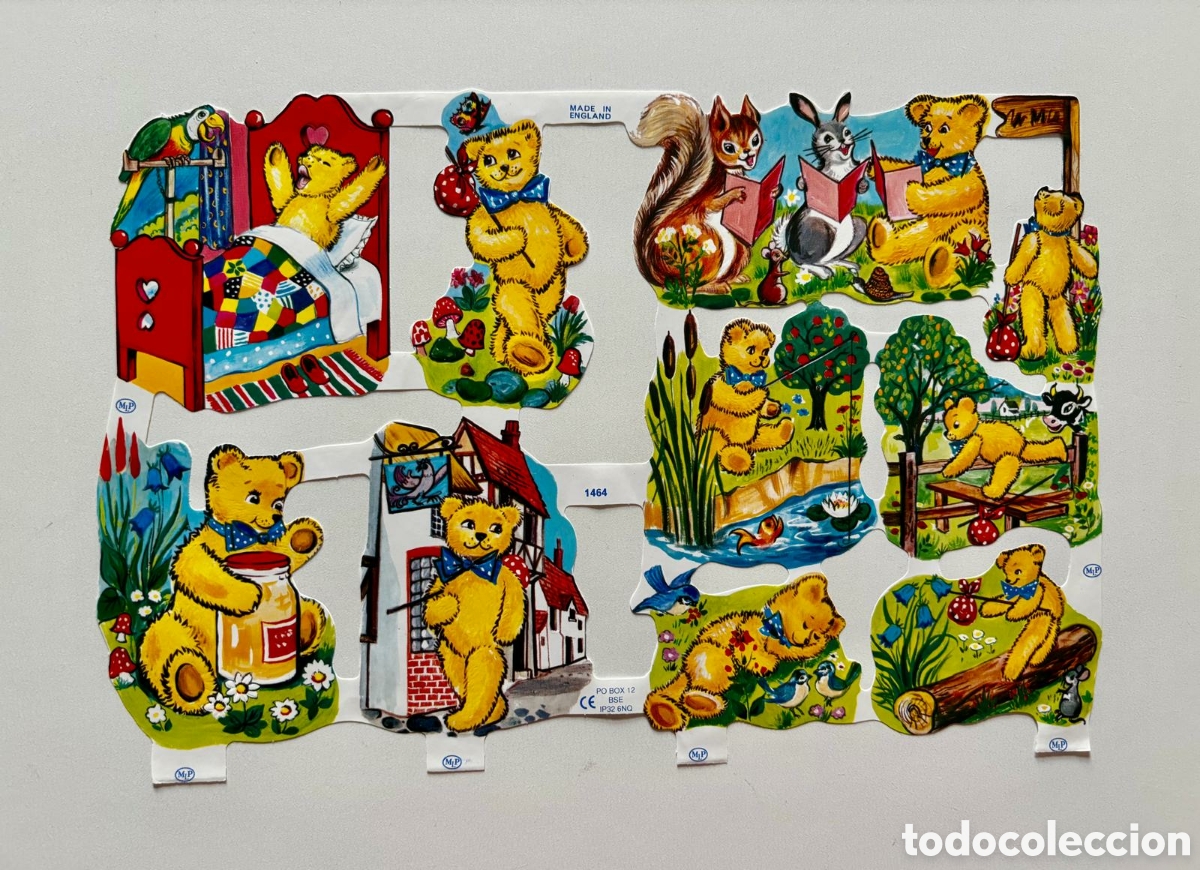 Coleccionismo cromos troquelados antiguos: L&aacute;mina CROMOS TROQUELADOS ingleses MLP 1464 oso ositos NUEVA colecci&oacute;n picar juego infantiles ni&ntilde;as