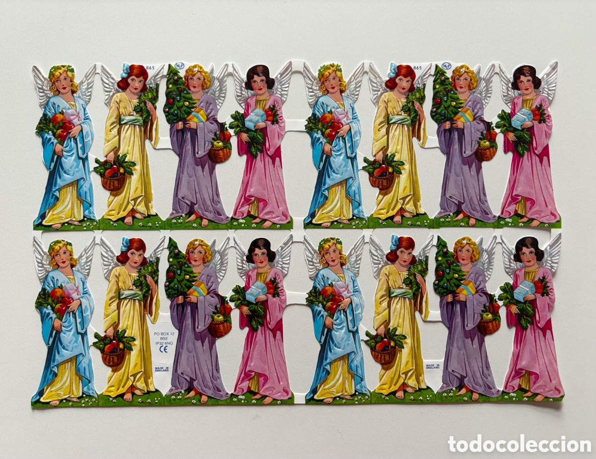 Collectable Antique Stamped Cards: L&aacute;mina CROMOS TROQUELADOS ingleses MLP 865 dibujos &aacute;ngeles NUEVA colecci&oacute;n juego picar infantil ni&ntilde;o