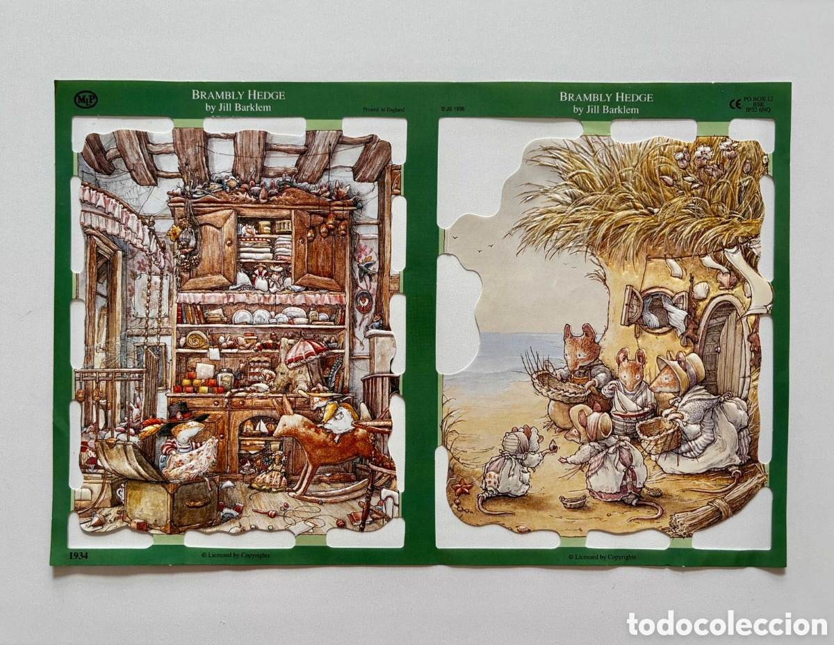 Coleccionismo cromos troquelados antiguos: L&aacute;mina CROMOS TROQUELADOS ingleses MLP 1934 dibujos Brambly Hedge NUEVA colecci&oacute;n picar ni&ntilde;as