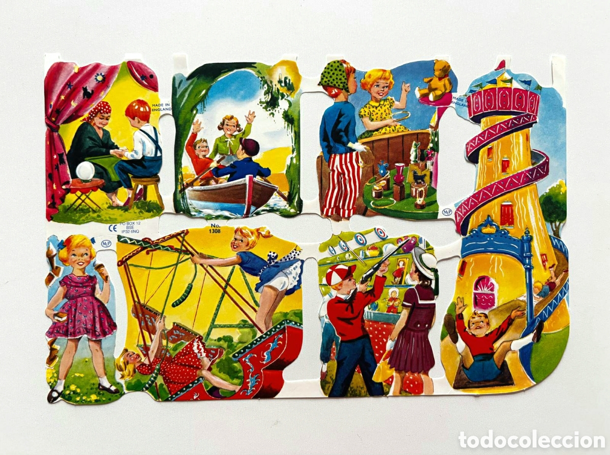 Coleccionismo cromos troquelados antiguos: L&aacute;mina CROMOS TROQUELADOS ingleses MLP 1308 dibujos ni&ntilde;os feria NUEVA colecci&oacute;n picar infantil