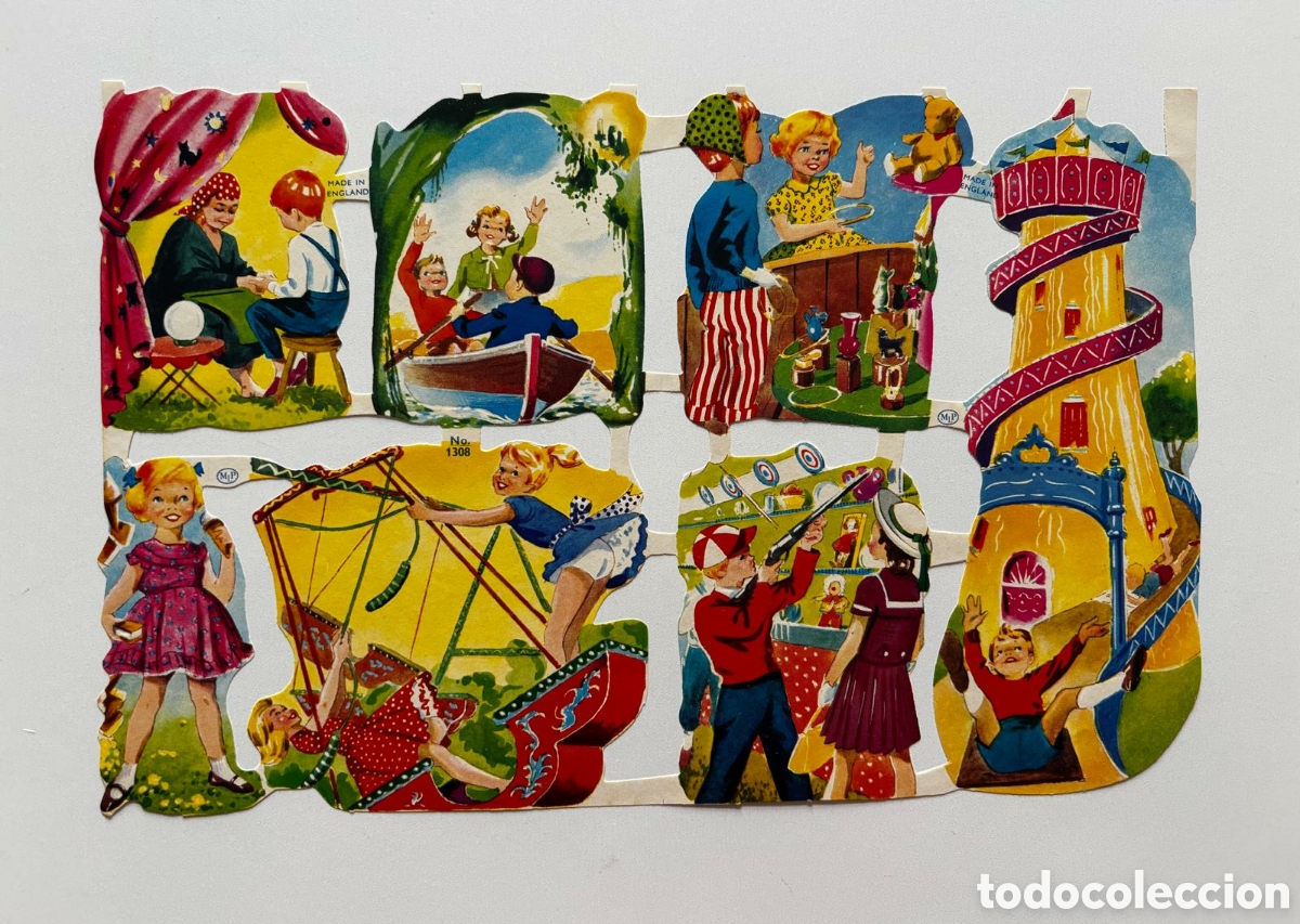 Coleccionismo cromos troquelados antiguos: L&aacute;mina CROMOS TROQUELADOS ingleses MLP 1308 dibujos ni&ntilde;os feria NUEVA colecci&oacute;n picar infantil