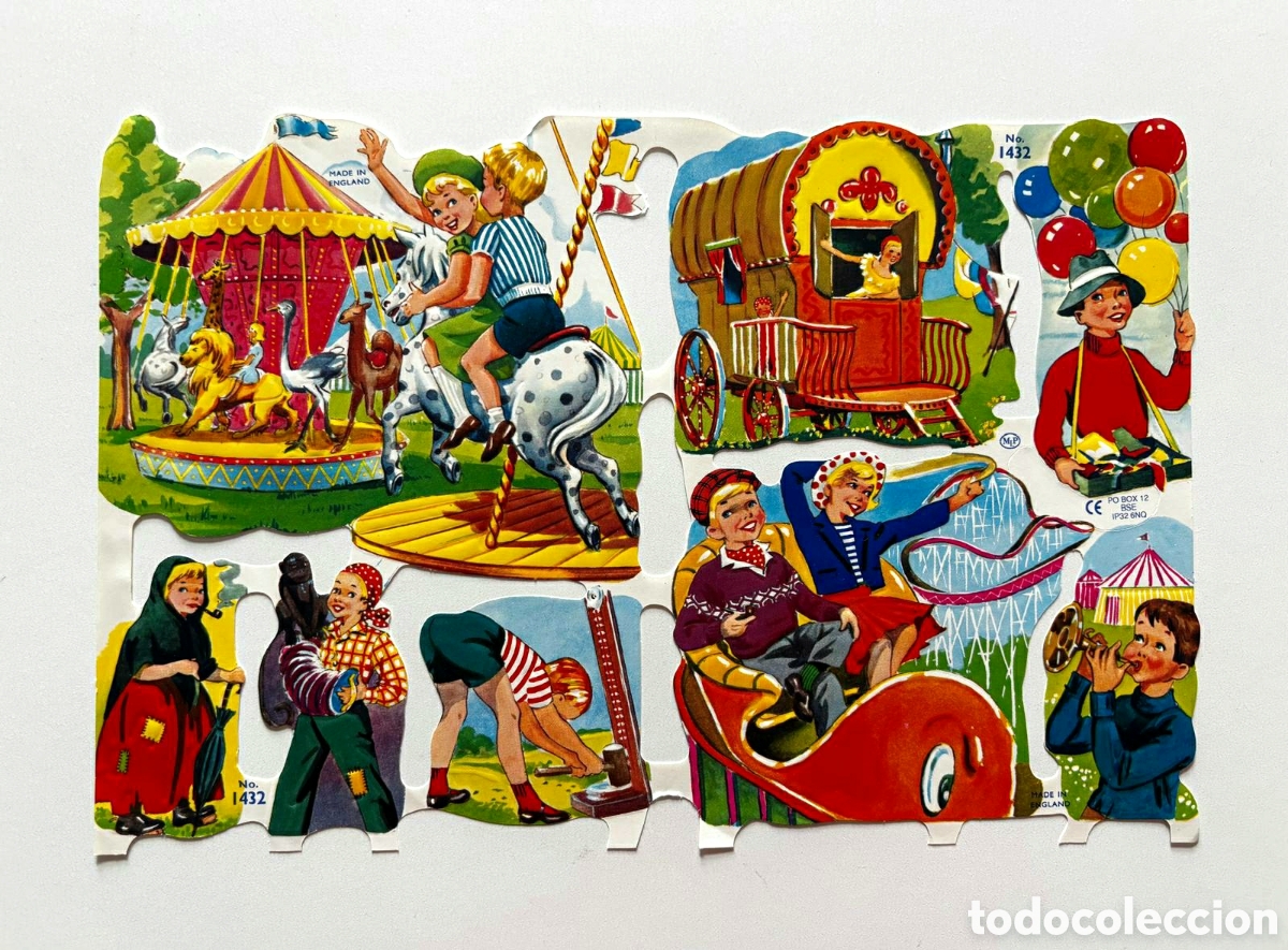 Coleccionismo cromos troquelados antiguos: L&aacute;mina CROMOS TROQUELADOS ingleses MLP 1432 dibujos ni&ntilde;os feria NUEVA colecci&oacute;n picar infantil