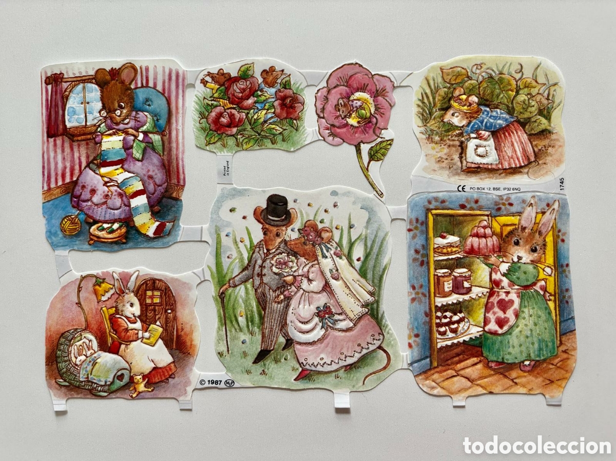 Coleccionismo cromos troquelados antiguos: L&aacute;mina CROMOS TROQUELADOS ingleses MLP 1745 dibujos ratitas NUEVA colecci&oacute;n picar ni&ntilde;os infantil