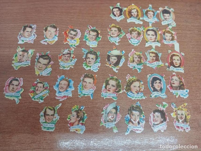 Collezionismo Figurine ritagliate antiche: LOTE DE 34 CROMOS TROQUELADOS, EDITORIAL FHER, ORIGINALES. ACTORES Y ACTRICES DE HOLLYWOOD, BRILLO Y