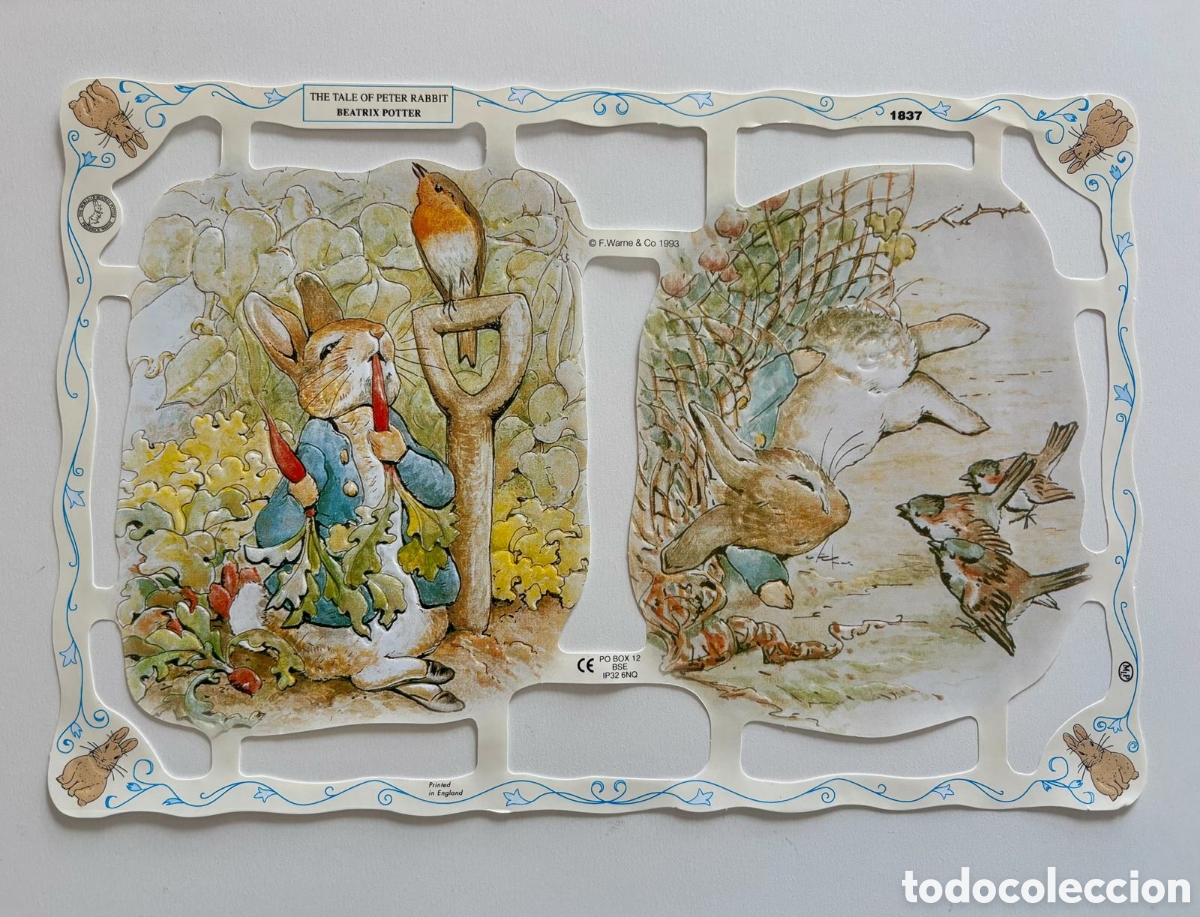 Coleccionismo cromos troquelados antiguos: L&aacute;mina CROMOS TROQUELADOS ingleses MLP 1837 BEATRIX POTTER Peter Rabbit NUEVA colecci&oacute;n ni&ntilde;as
