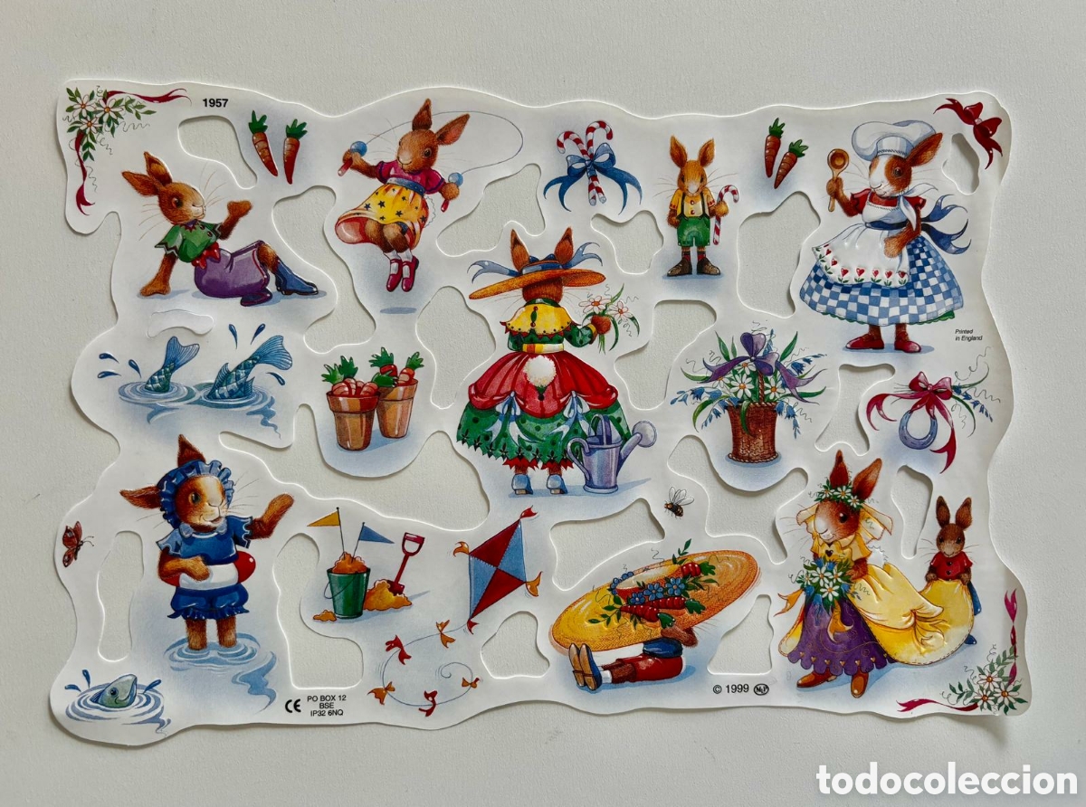 Coleccionismo cromos troquelados antiguos: L&aacute;mina CROMOS TROQUELADOS ingleses MLP 1557 dibujos conejos conejitos NUEVA colecci&oacute;n picar ni&ntilde;as