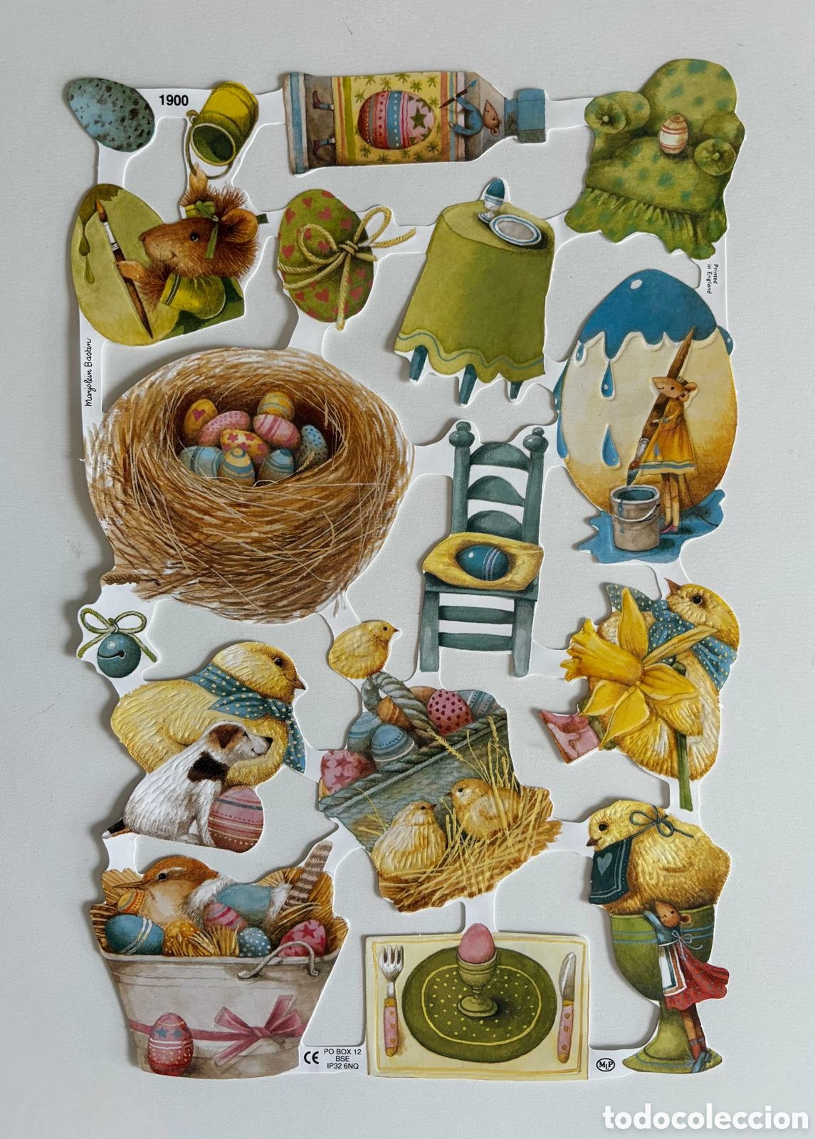 Coleccionismo cromos troquelados antiguos: L&aacute;mina CROMOS TROQUELADOS ingleses MLP 1900 dibujos huevos Pascua Marjolein Bastin NUEVA colecci&oacute;n