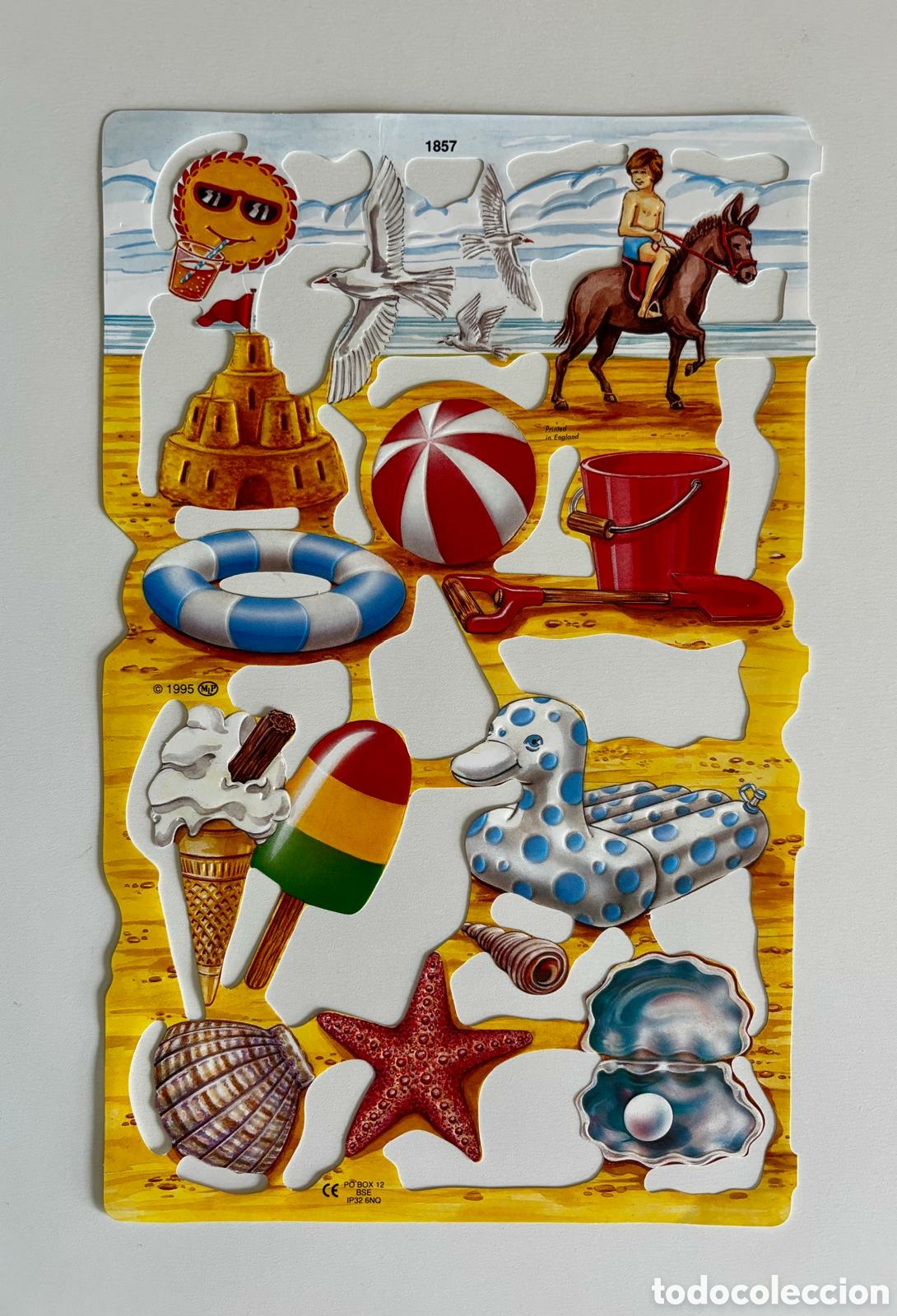 Coleccionismo cromos troquelados antiguos: L&aacute;mina CROMOS TROQUELADOS ingleses MLP 1857 dibujos verano playa NUEVA colecci&oacute;n