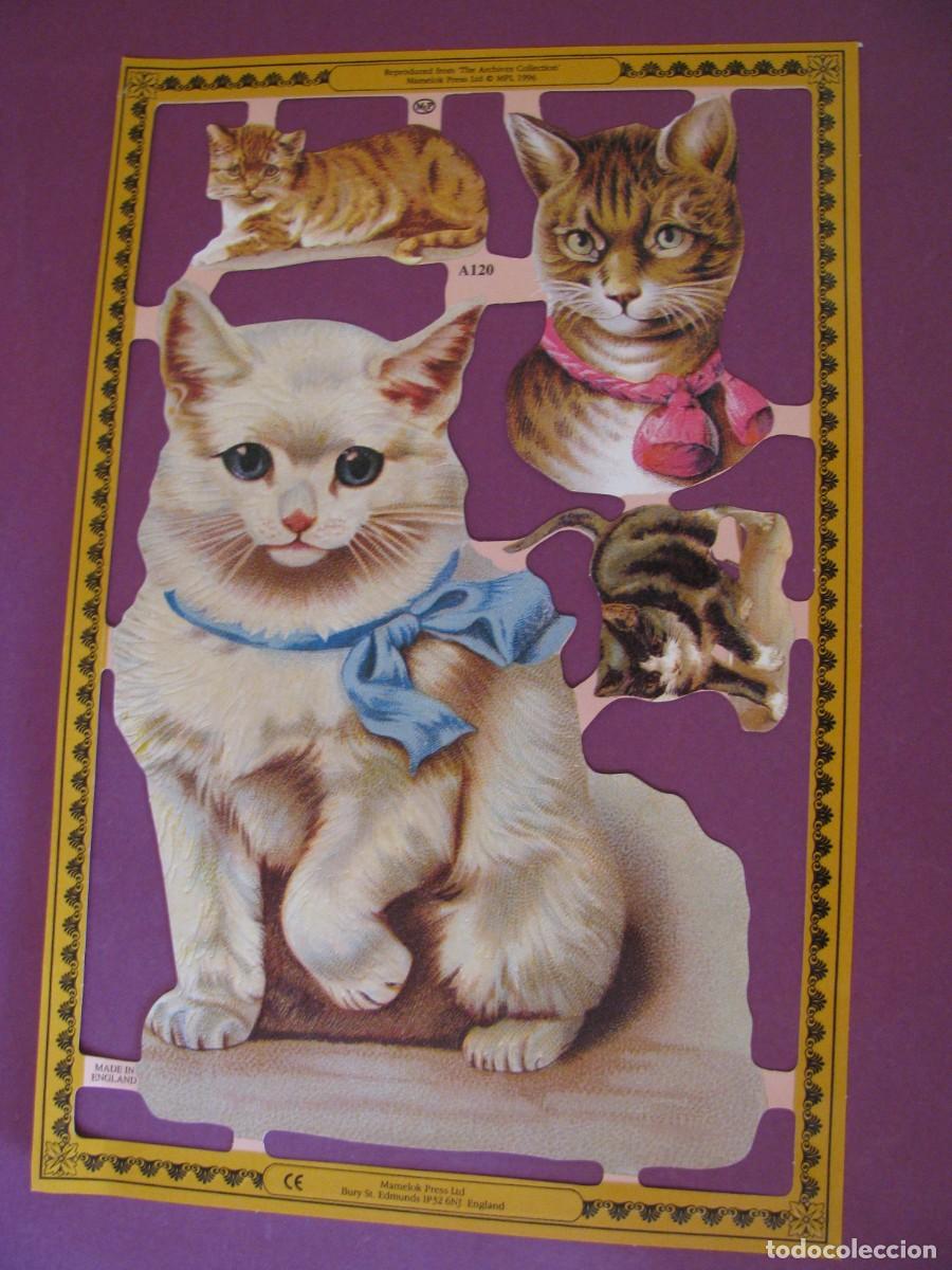 Coleccionismo cromos troquelados antiguos: LAMINA CROMOS TROQUELADOS MLP A120 GATOS