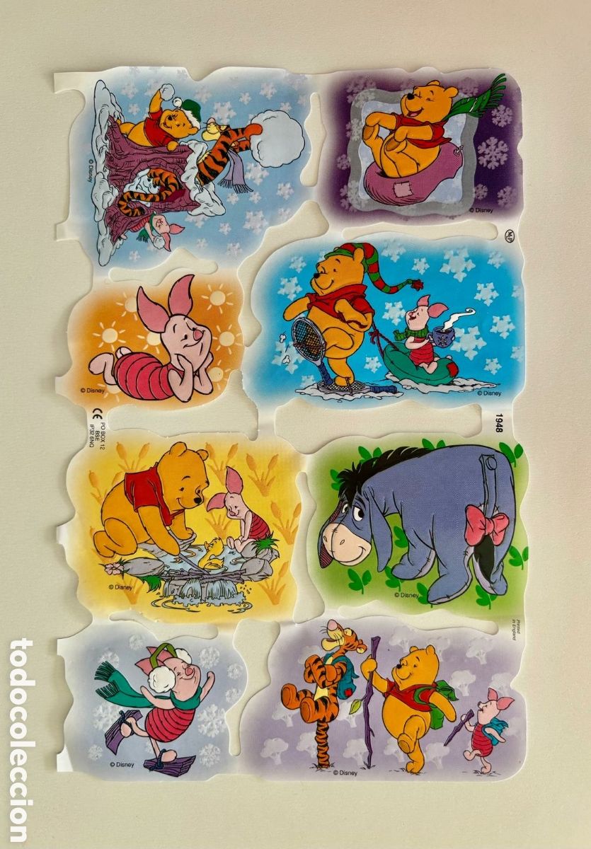 Coleccionismo cromos troquelados antiguos: L&aacute;mina CROMOS TROQUELADOS ingleses MLP 1948 dibujos Winnie the Pooh Walt Disney NUEVA colecci&oacute;n