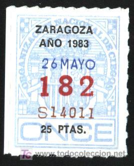 Coupon ONCE: cupones ONCE- 26-05-1983 ( 26 de mayo de 1983 )