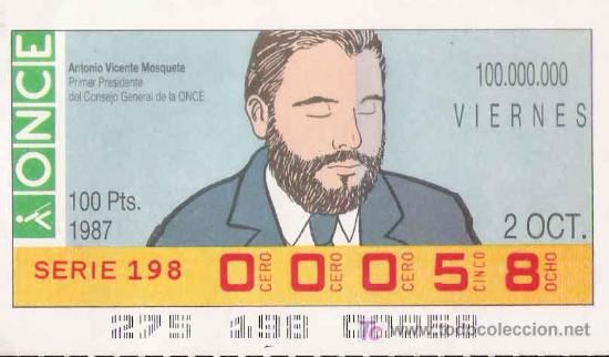 Cupones ONCE: Cup&oacute;n de la ONCE - Antonio Vicente Mosquete - Foto 1