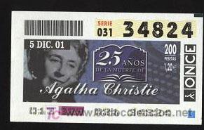 Cupones ONCE: cupones ONCE - aniversario, 25 a&ntilde;os de la muerte de &aacute;gatha christie