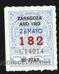 Cupones ONCE: cupon ONCE - 26 de mayo de 1983 (zaragoza) - Foto 1