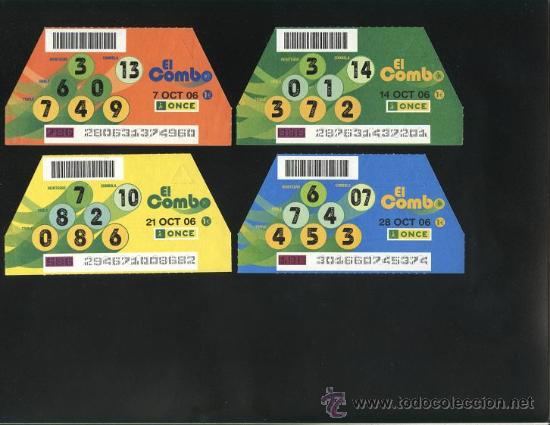 Cupones ONCE: lote 4 Combos Octubre 2006 - Foto 1