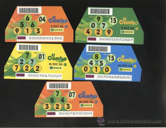 Cupones ONCE: lote 5 Combos Diciembre 2006 - Foto 1