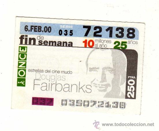 Cupones ONCE: SUPERCUP&Oacute;N FIN DE SEMANA (SORTEO DEL 6 DE FEBRERO 2000 - Douglas Fairbanks, estrella del cine mudo)