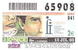 Cupones ONCE: ONCE - FIAPAS - 13 JUL 03 - 65908