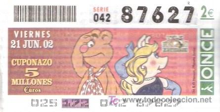 Cupones ONCE: ONCE - LOS TELE&Ntilde;ECOS - 21 JUN 02 - 87627