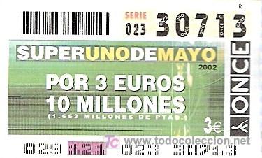 Cupones ONCE: ONCE - SUPER UNO DE MAYO 02 - 30713