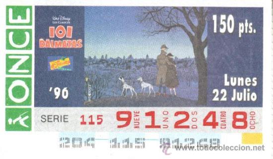 CUP&Oacute;N ONCE - 22 JULIO 1996 - 101 D&Aacute;LMATAS.