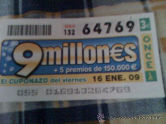 Cupones ONCE: Cup&oacute;n de la ONCE de 16 de Enero de 2009. - Foto 1