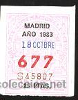 Cupones ONCE: cup&oacute;n ONCE - a&ntilde;o 1983 ( Madrid ) - Foto 1