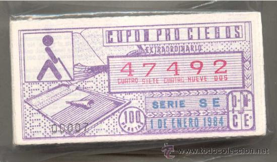 Cupones ONCE: CCC1 Colecci&oacute;n completa en cupones de la ONCE del a&ntilde;o 1984 - Foto 1