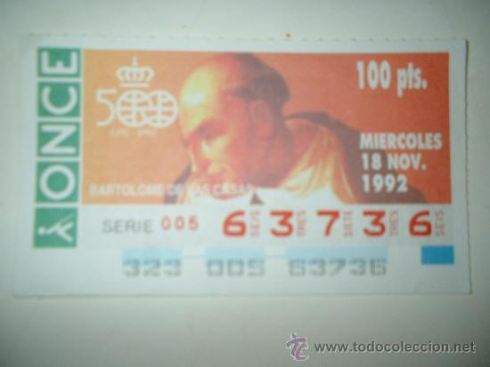 Cupones ONCE: cupon de la once-bartolome de las casas - Foto 1