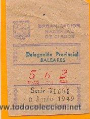 Cupones ONCE: cupon 1949 BALEARES mira mis otros cupones
