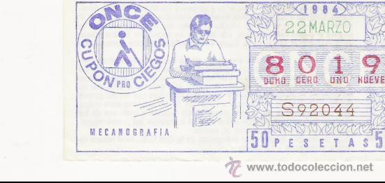 CUPON ONCE 22 MARZO 1984 AZUL