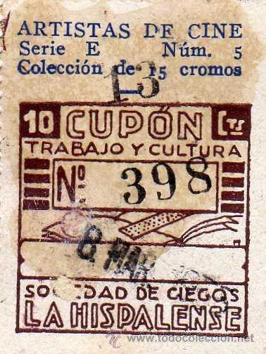 Cupones ONCE: cupon sociedad de ciegos la hispalense, 8 de marzo 1935 - Foto 1