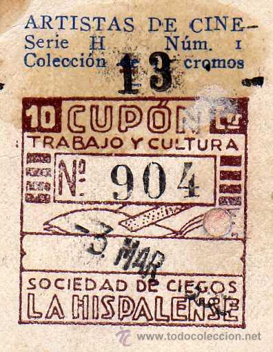 Cupones ONCE: cupon sociedad de ciegos la hispalense, 3 de marzo 1935 - Foto 1