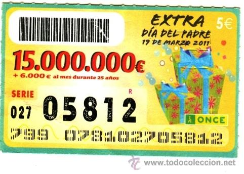 Cupones ONCE: CUP&Oacute;N EXTRA DEL DIA DEL PADRE (19-03-11) - Foto 1
