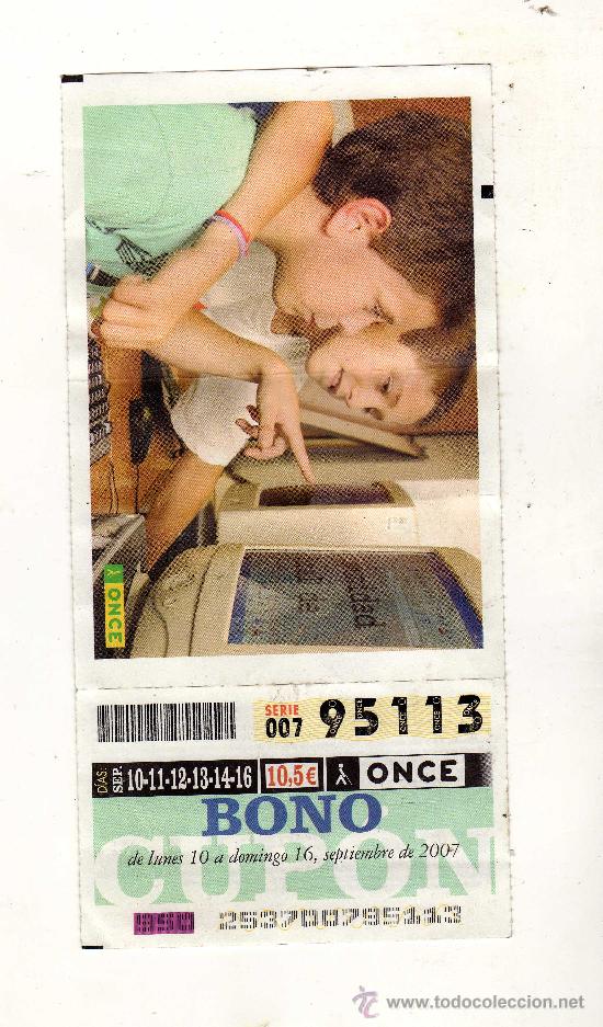 Cupones ONCE: BONO CUP&Oacute;N NI&Ntilde;OS CIEGOS ESPA&Ntilde;OLES &middot; N&ordm; 95113 &middot; Sorteos del 10 al 16 de septiembre de 2007