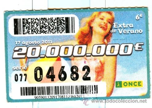 Cupones ONCE: CUP&Oacute;N * EXTRA DE VERANO * 2011 (17-08-11) - Foto 1