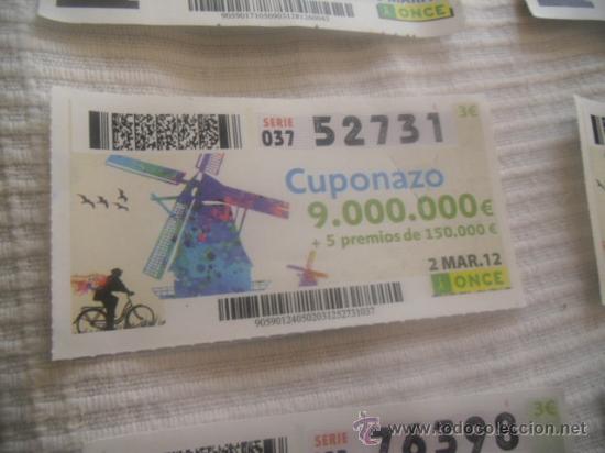 Cupones ONCE: CUPON DE LA ONCE A&Ntilde;O 2012 MES MARZO DIA 2 CUPONAZO - Foto 1