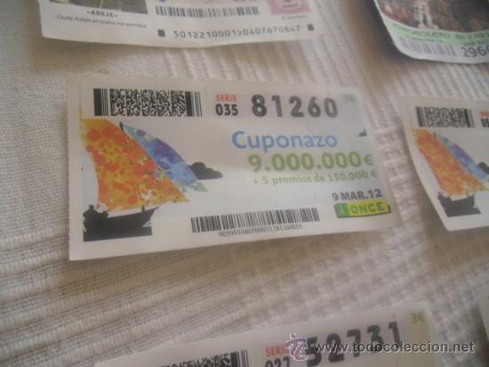Cupones ONCE: CUPON DE LA ONCE A&Ntilde;O 2012 MES MARZO DIA 9 CUPONAZO - Foto 1