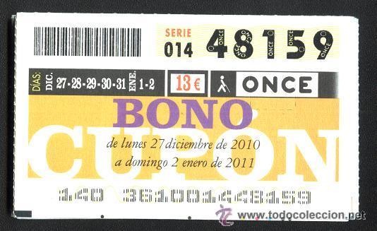 Cupones ONCE: 53 BONOS ( sin tarjeta, ) A&ntilde;o completo 2011 - Foto 1