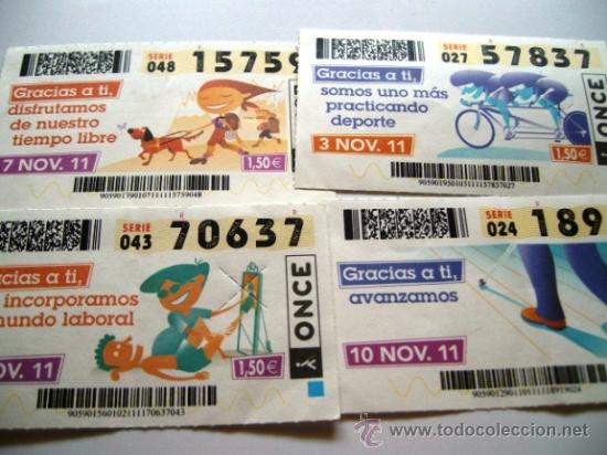 Cupones ONCE: GRACIAS A TI... (NOV. 2011) (4 CUPONES) - Foto 1
