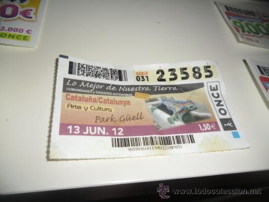 Cupones ONCE: CUPON ONCE A&Ntilde;O 2012 MES JUNIO  DIA 13 PARK GUELL - Foto 1